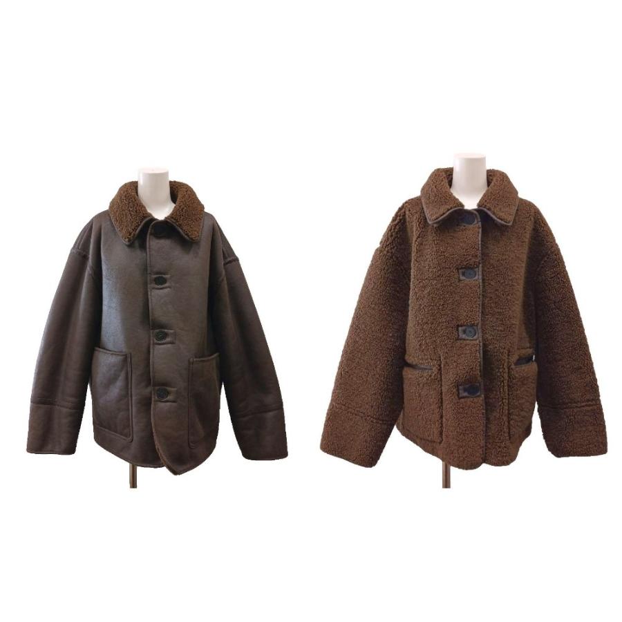 ZARA（ザラ） ボアジャケット リバーシブル フェイクレザー アウター L