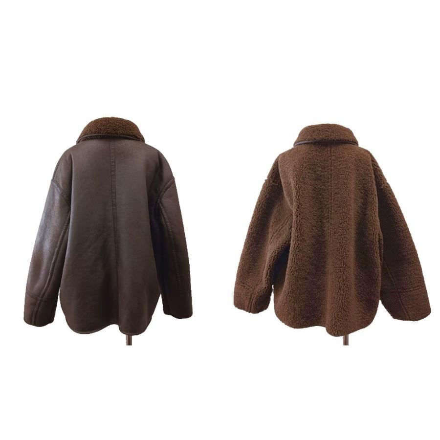 ZARA（ザラ） ボアジャケット リバーシブル フェイクレザー アウター L