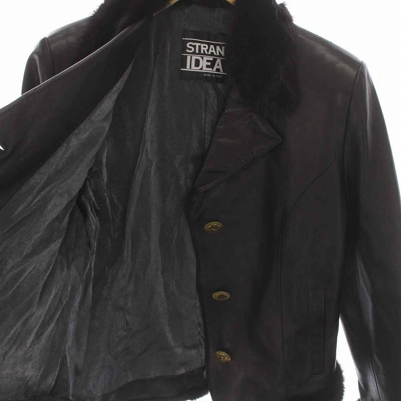 STRAN IDEA レザージャケット 革ジャン ファー付き アウター  M 黒 ブラック /YM EC レディース