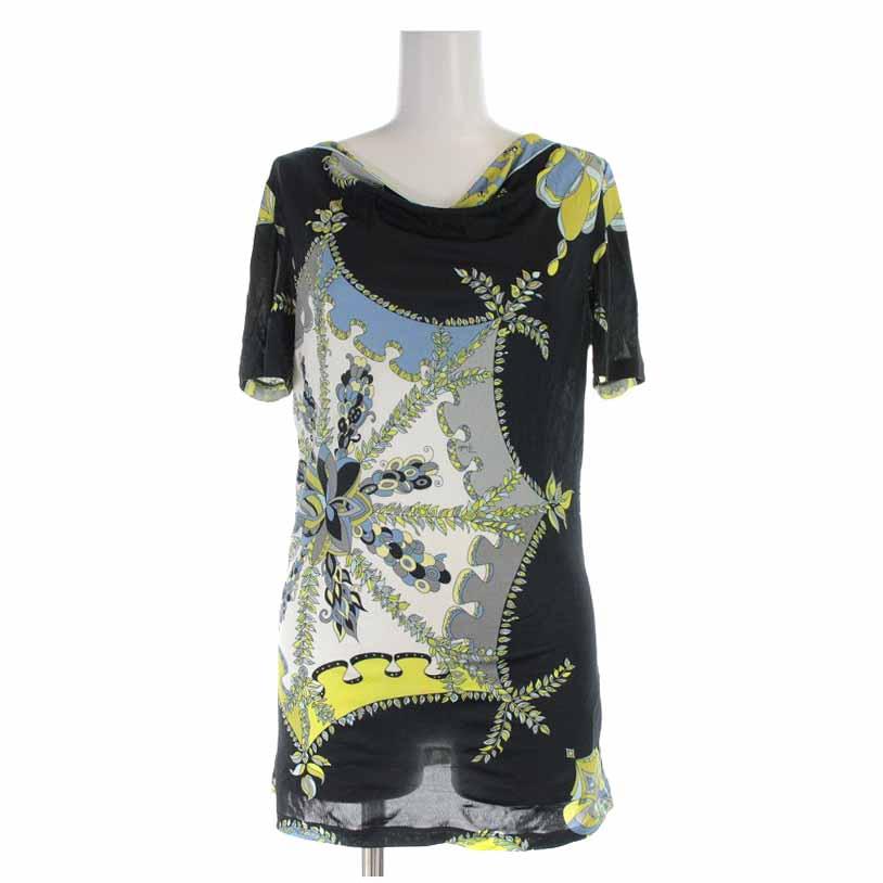 完成品 EMILIO PUCCI カットソー Tシャツ ドレープ 総柄 半袖 I42 M