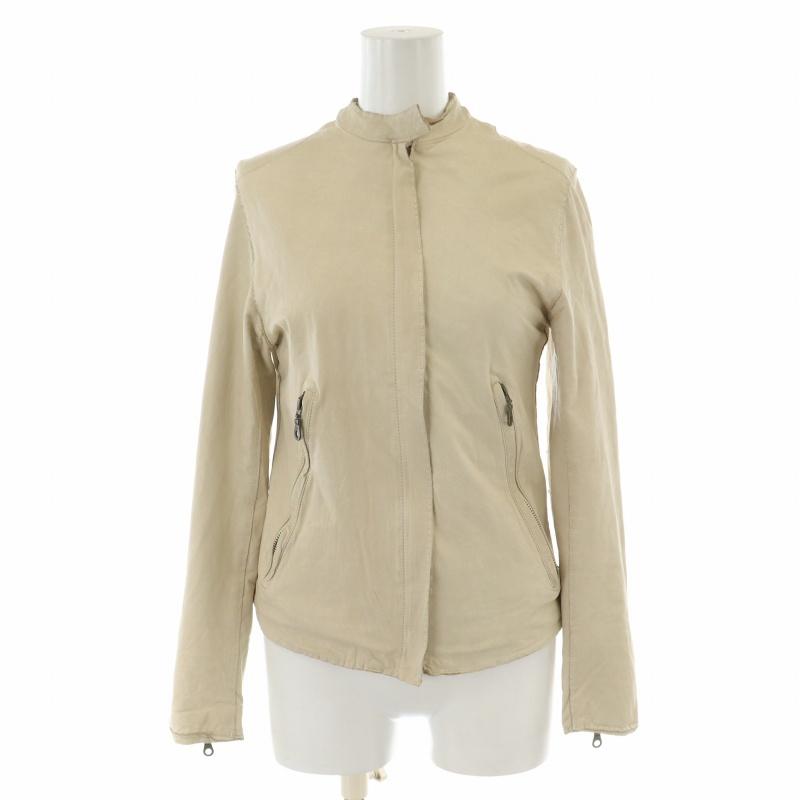 sisiiシシ シングルレザーライダースジャケット xxs ベージュ