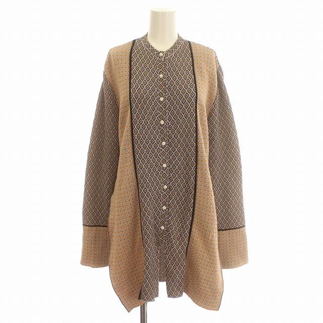 タン TAN カーディガン ニット ロング 長袖 F オレンジ 紫 パープル  