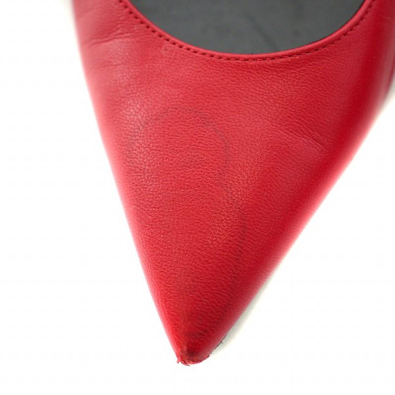 SAINT LAURENTサンローラン フラットシューズ 36 赤 ポインテッド