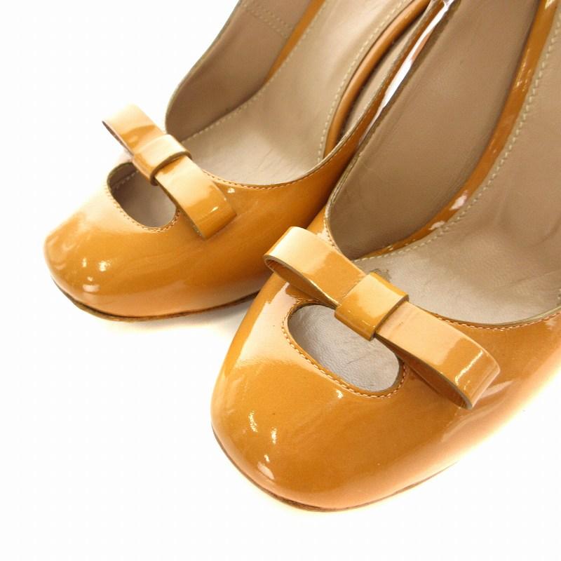 Chloe クロエ CHLOE パンプス エナメル ラウンドトゥ リボン 