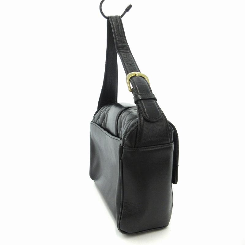 ハナエモリ HANAE MORI ハンドバッグ ポシェット ロゴ金具 黒 ハナエモリ HANAE MORI ハンドバッグ ポシェット ロゴ金具 黒