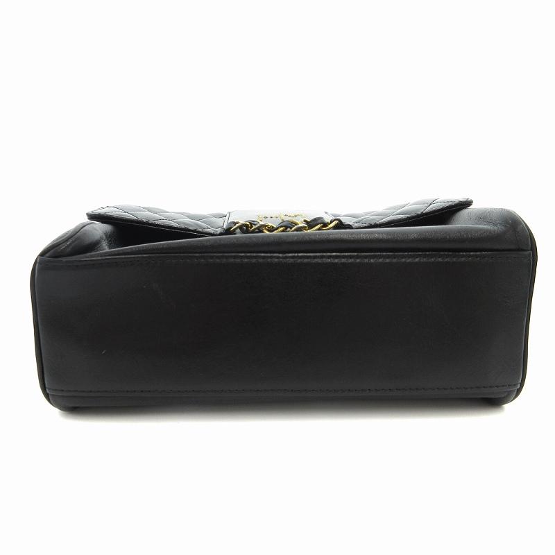 ハナエモリ HANAE MORI ハンドバッグ ポシェット ロゴ金具 黒 ハナエモリ HANAE MORI ハンドバッグ ポシェット ロゴ金具 黒