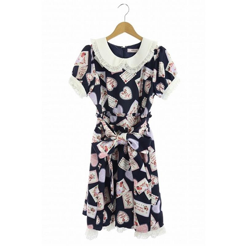 中古 アンクルージュ Ank Rouge ワンピース 膝丈 半袖 レース 猫ハート M 紺 白 赤 Hh Os H レディース ベクトル 古着 081 ブランド古着販売のベクトル 通販 Yahoo ショッピング