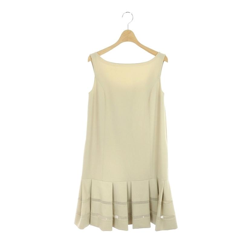 人気 Foxey 古着 ベクトル レディース My ベージュ 38 ミニ プリーツ 切替 ノースリーブ クールエレガンスワンピース 中古 フォクシーニューヨーク 中古 フォクシーニューヨーク York New ワンピース チュニック Www Universitaria Cl