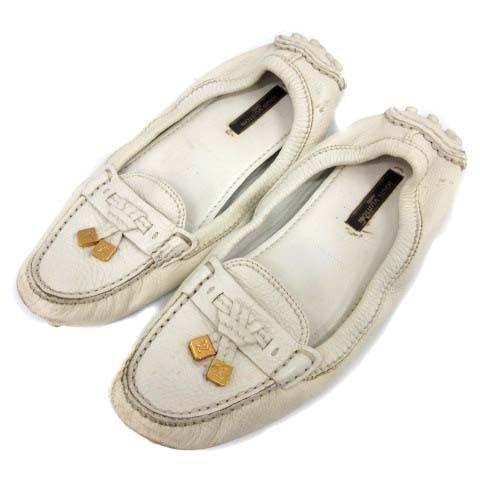 ルイヴィトン Louis Vuitton ローファー ドライビングシューズ スリッポン レザー 37m 23 5cm 白 ホワイト Pj レディース 081 ブランド古着販売のベクトル 通販 Yahoo ショッピング