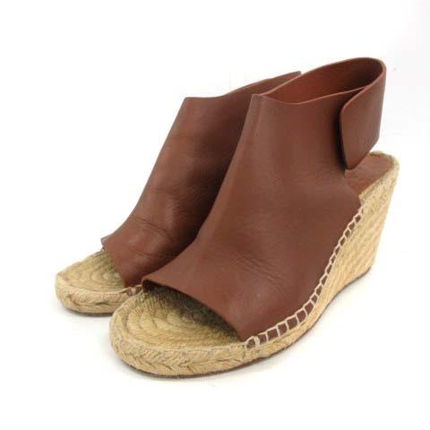 中古 セリーヌ CELINE サンダル ミュール エスパドリーユ ウェッジ