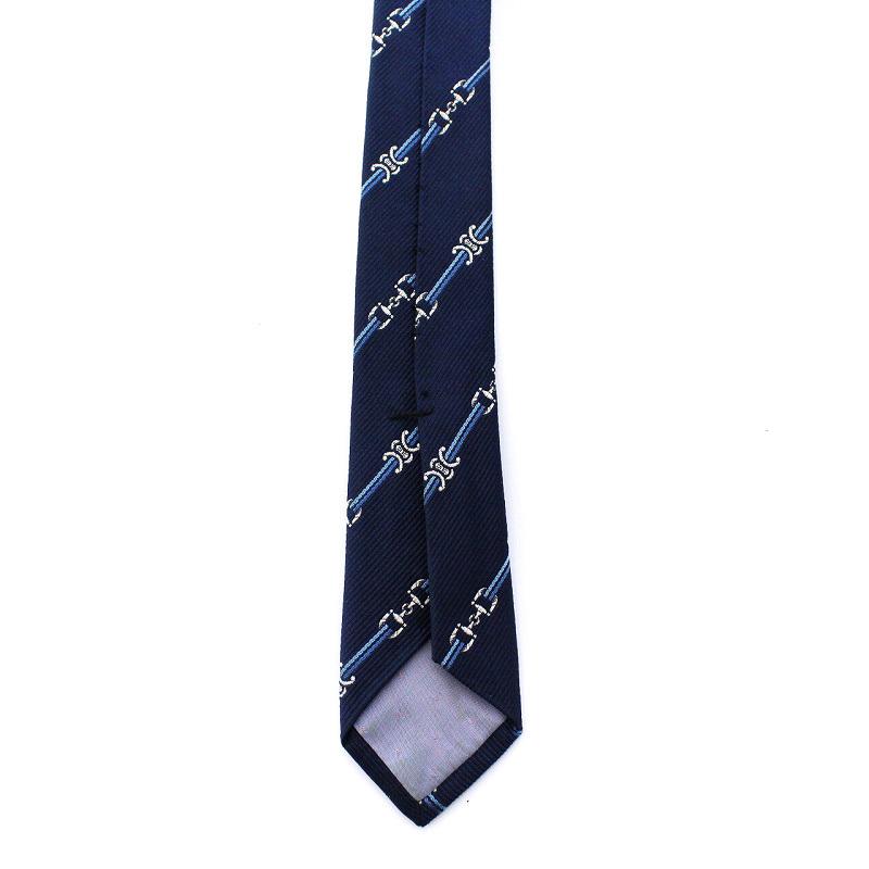 CELINE セリーヌ ネクタイ ペイズリー マカダム柄 ネイビー 総柄