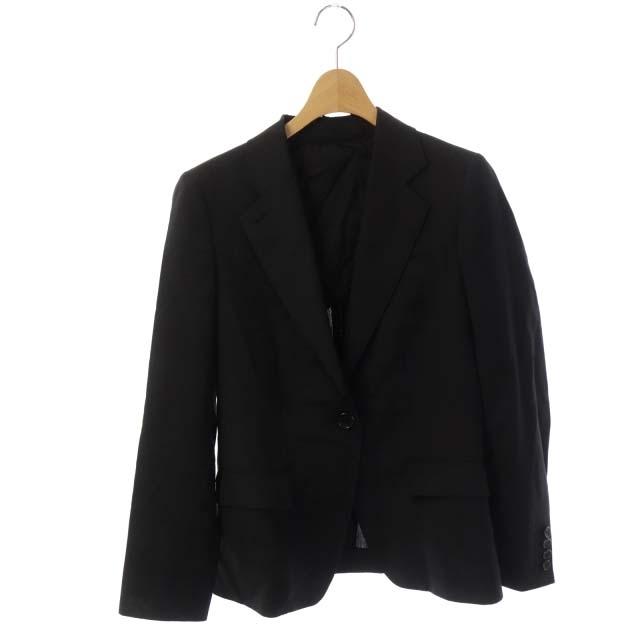 中古 バーバリー ロンドン BURBERRY LONDON テーラードジャケット ストライプ 背抜き 38 黒 ブラック /CM ■IBO17 レディース 【ベクトル 古着】