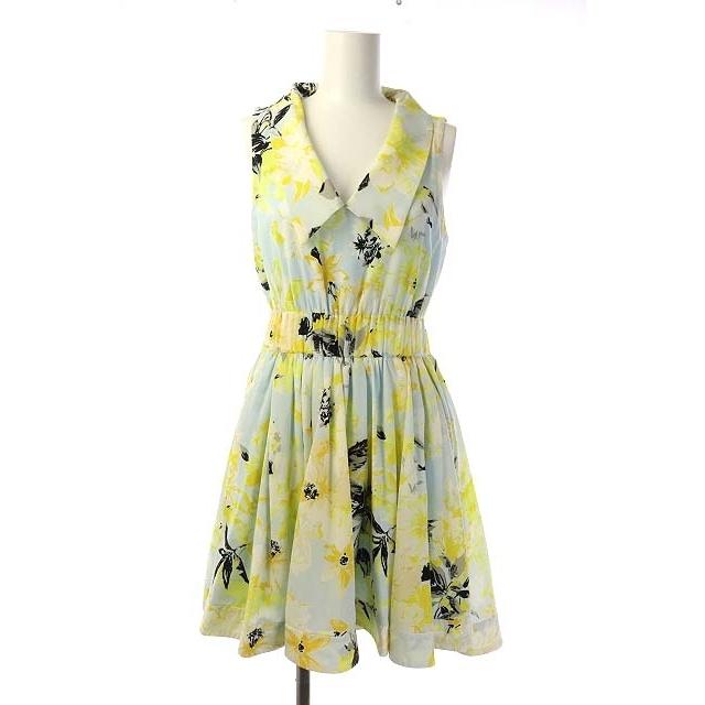 中古 フレイアイディー Fray I D ワンピース ミニ ノースリーブ 花柄 1 水色 黄 ライトブルー イエロー Hk Ma レディース ベクトル 古着 081 ブランド古着販売のベクトル 通販 Yahoo ショッピング