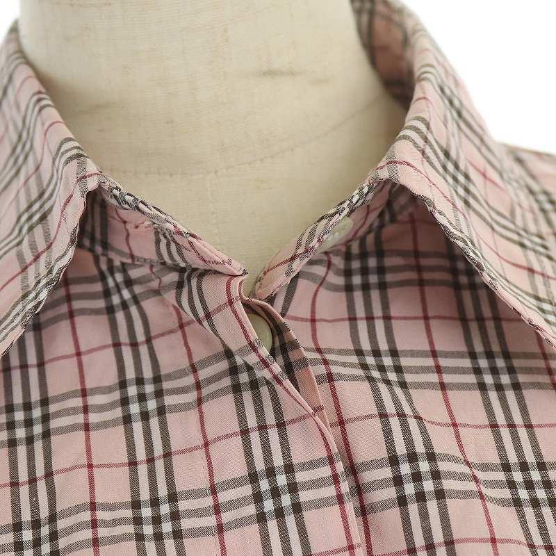 バーバリー ノバチェック ピンク 花柄刺繍 在庫処分 花柄刺繍