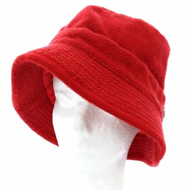 中古 デコ― DECHO 春の新作 バケットハット 帽子 ウール 赤 古着 レディース ベクトル ■IBO20 今年人気のブランド品や RY17 レッド