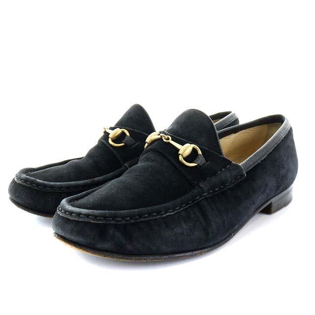 中古 グッチ GUCCI ホースビット ローファー スエード レザー 牛革