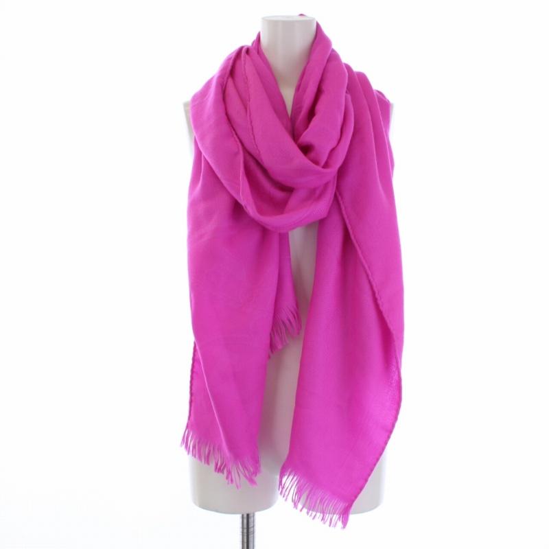 エルメス ストール ニューリブリス ピンク カシミヤ シルク マフラー
