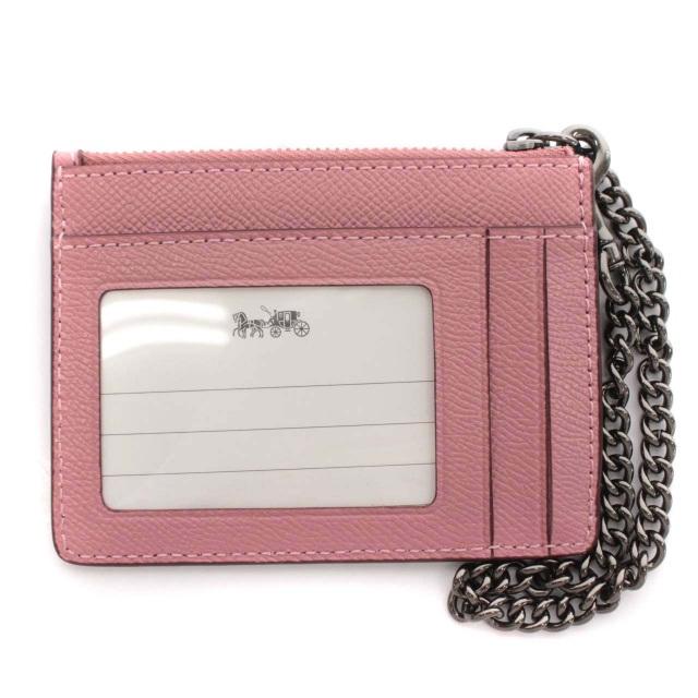 返品交換不可 COACH コインケース 小銭入れ 財布 ピンク レザー カード