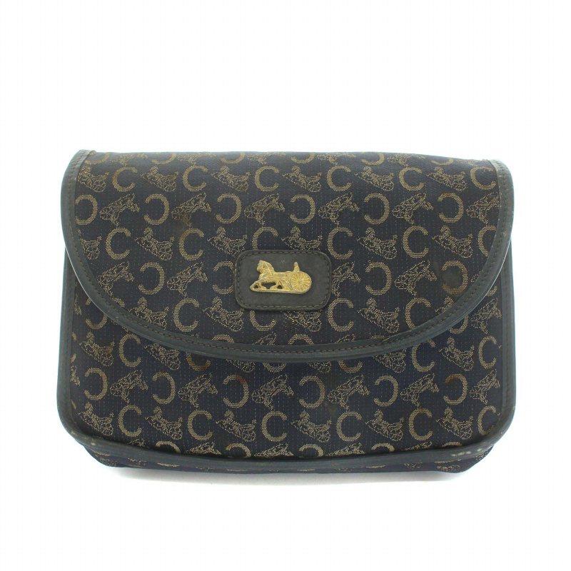 セリーヌ CELINE クラッチバッグ ポーチ Cマカダム柄 馬車 キャンバス