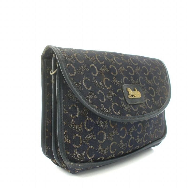 セリーヌ CELINE クラッチバッグ ポーチ Cマカダム柄 馬車 キャンバス