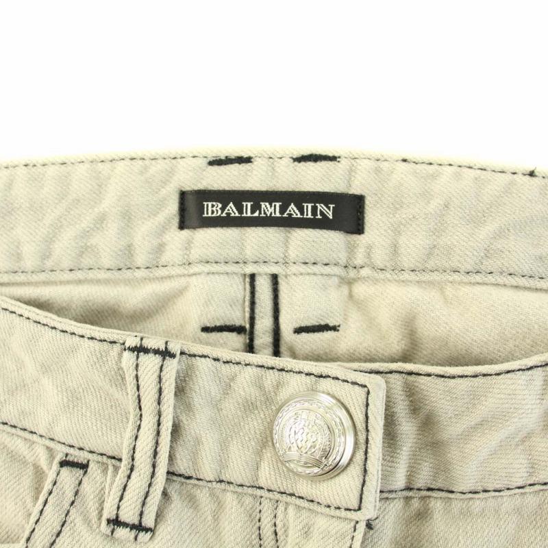 バルマン BALMAIN バイカーパンツ デニムパンツ ジーンズ ジップフライ 