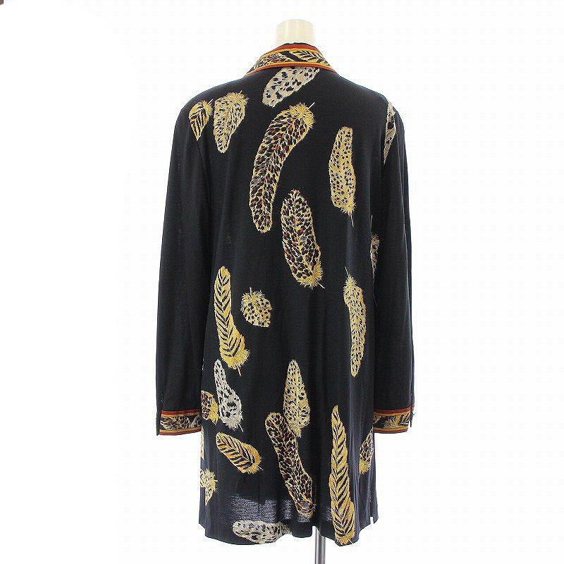 レオナール FASHION シャツ ロング 長袖 オープンカラー 薄手 肩パッド 