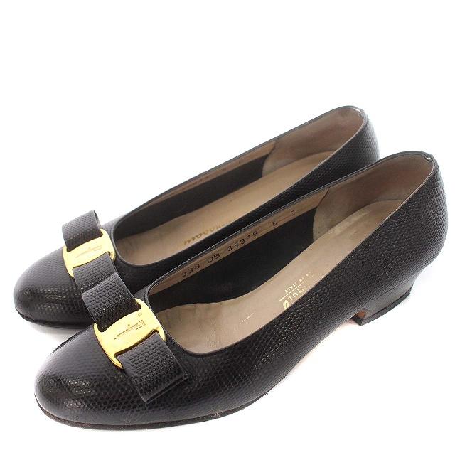 サルヴァトーレフェラガモ Salvatore Ferragamo パンプス リザード型 