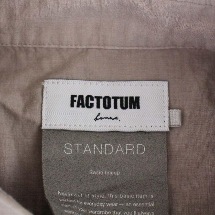 ファクトタム FACTOTUM STANDARD シャツ 長袖 ロゴ刺繍 ウール 日本製