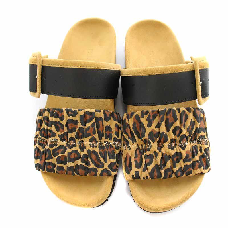 ピエールアルディ PIERRE HARDY サンダル レザー 切替 ヒョウ柄  