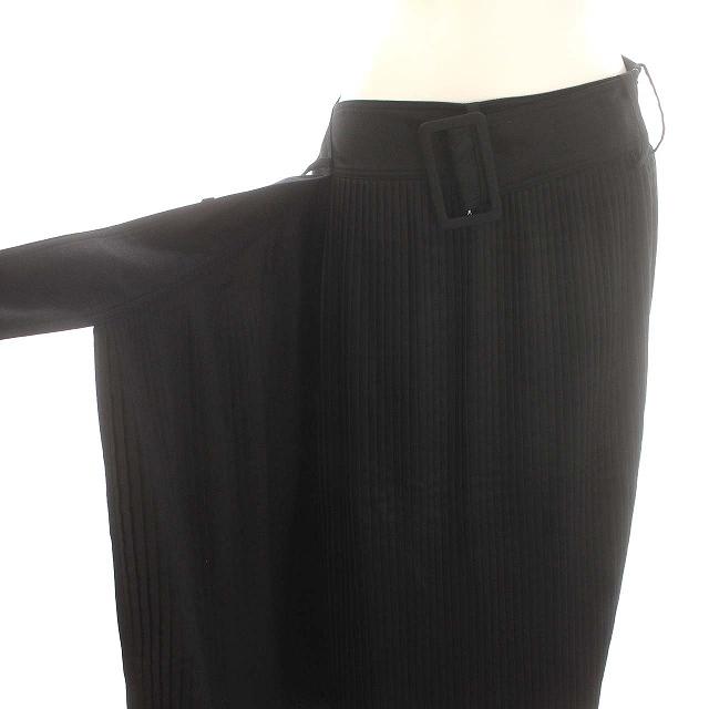 ロク rokh 2021 プリーツスカート 変形 スカート ベルト ひざ丈 38 M  