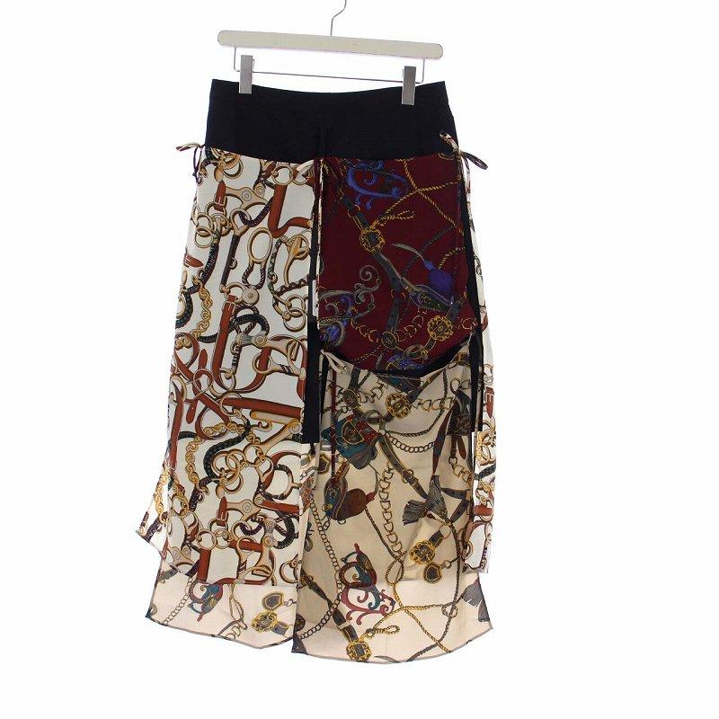 ロク rokh 2021年製 チェーンスカーフ ロングスカート アシンメトリー  