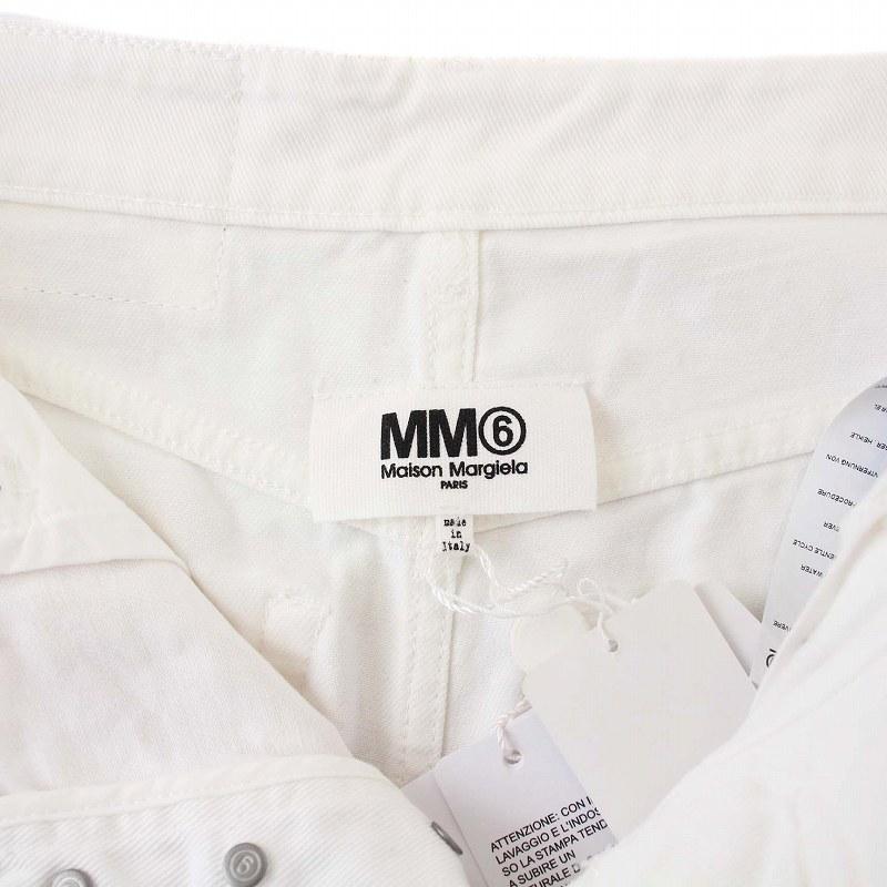 メゾンマルジェラ MM6 チェックプリント デニムスカート ロング カット  