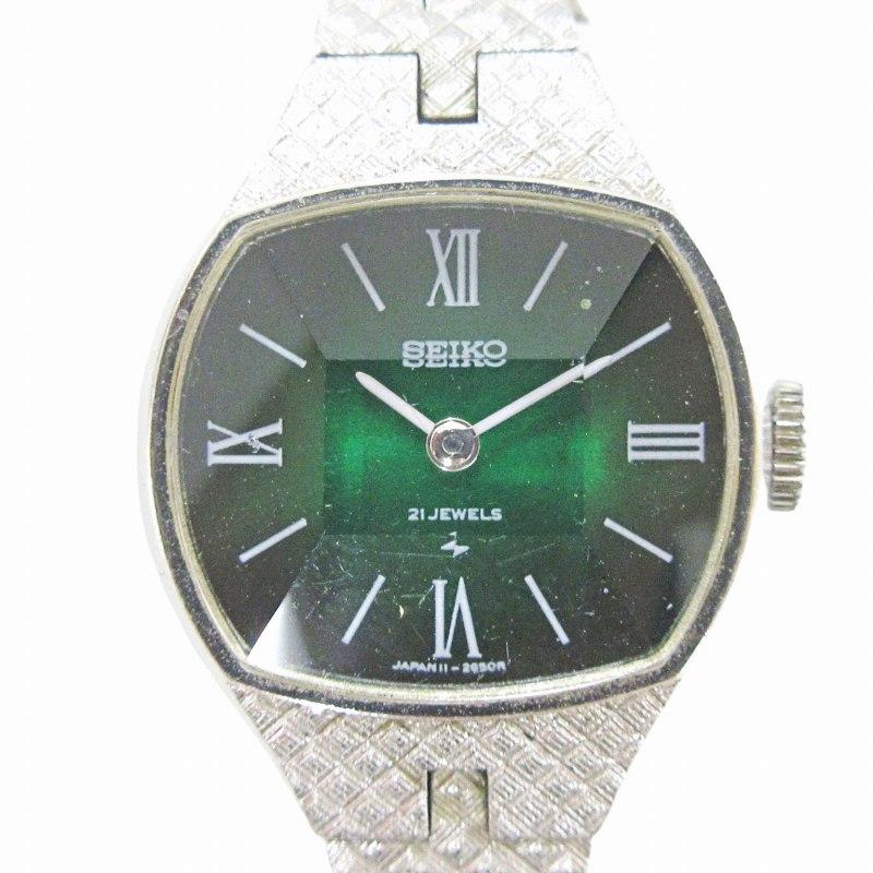 セイコー SEIKO 腕時計 緑文字盤 シルバー 11-7850 /ZK 0828 セイコー SEIKO 腕時計 緑文字盤 シルバー 11-7850 /ZK 0828