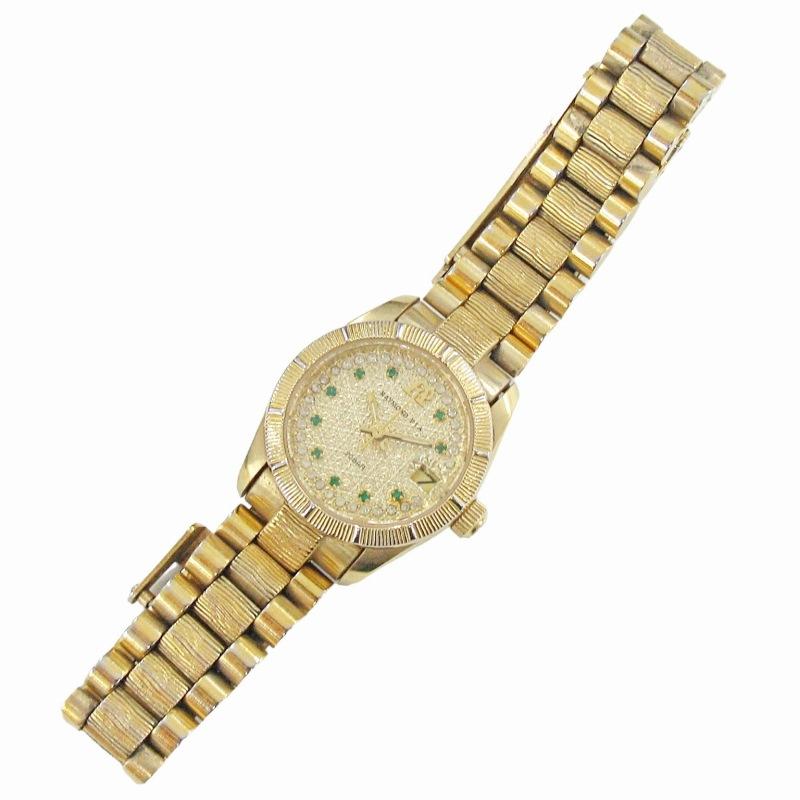 レイモンドピア RAYMOND PIA 腕時計 カレンダー ゴールド文字盤