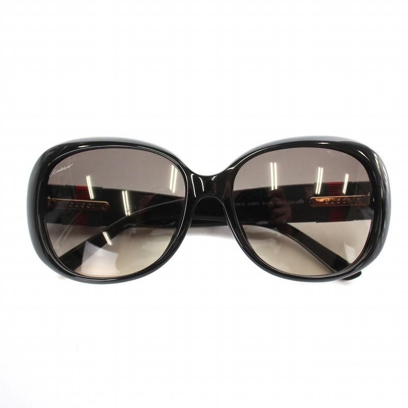 GUCCI グッチ サングラス インターロッキング シェリーライン ブラック 中古・古着通販】GUCCI (グッチ) シェリーラインサングラス
