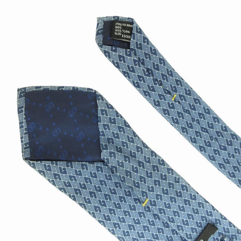 GUCCI（グッチ） ネクタイ ビジネス カジュアル GGロゴ 総柄 絹 シルク