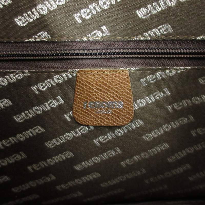 レノマ renoma ハンドバッグ バケツ型 ロゴ 茶 ブラウン □GY18 /SS