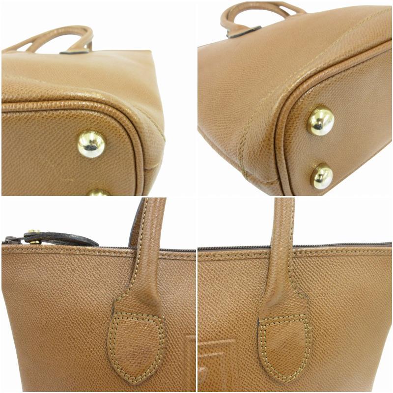 レノマ renoma ハンドバッグ バケツ型 ロゴ 茶 ブラウン □GY18 /SS