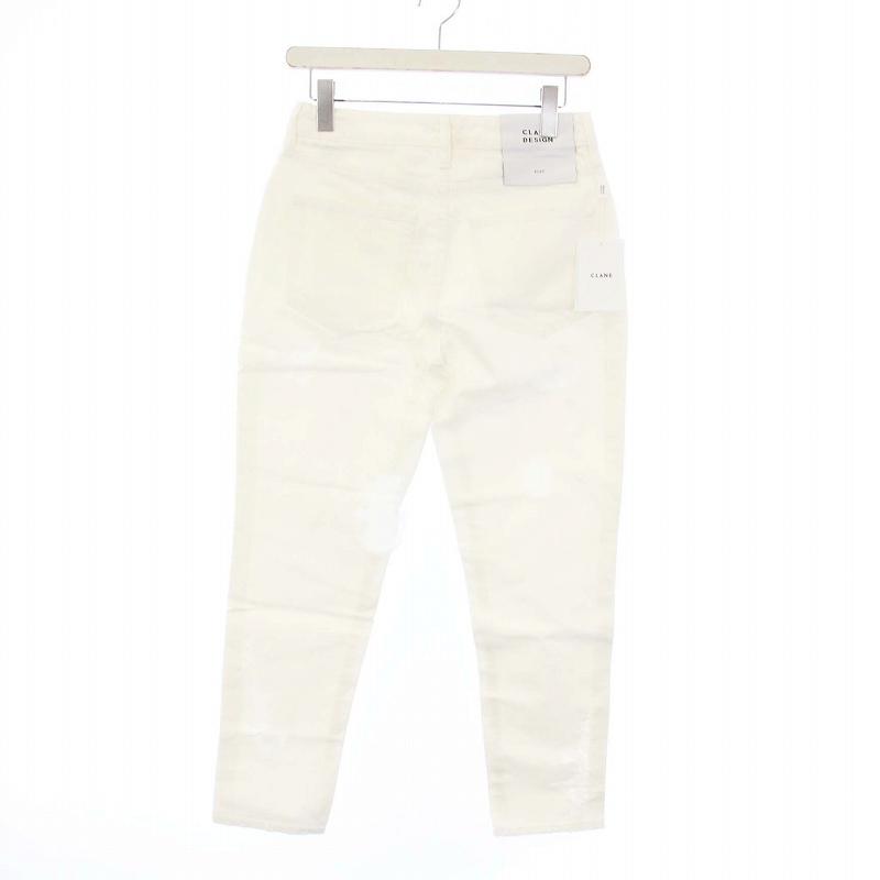 未使用品 クラネ CLANE PLAY BOLD CRASH WHT デニムパンツ ジーンズ 