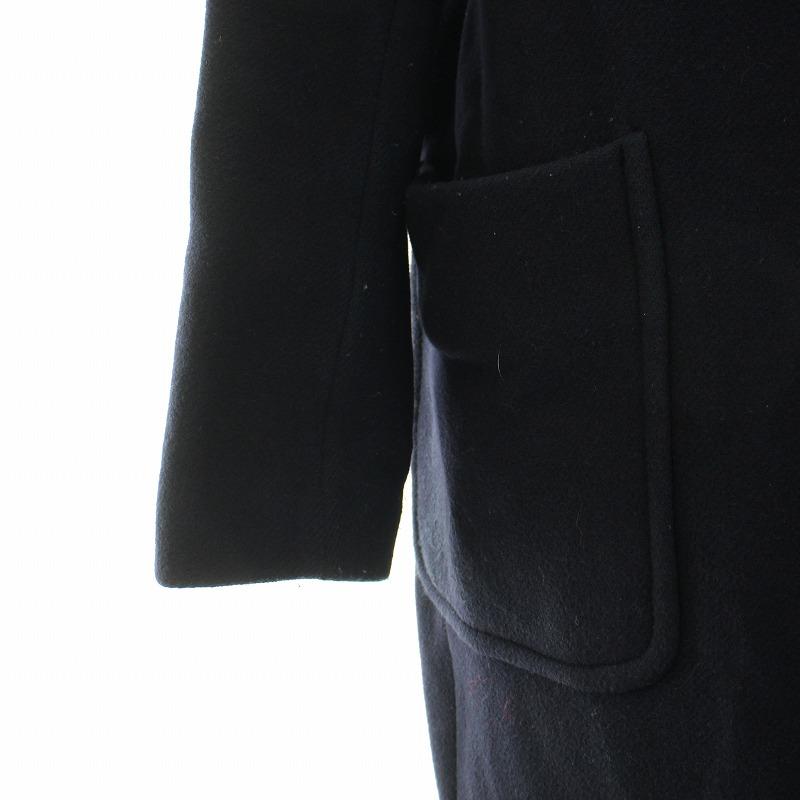 ラトーレ LATORRE フードロングコート アウター ウール 無地 36 S 紺