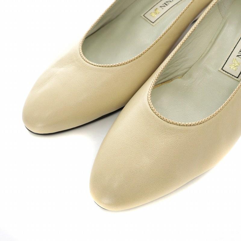 ニナリッチ NINA RICCI パンプス レザー ウェッジソール ヒール リボン 