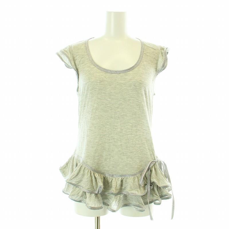 ケンゾー KENZO JEANS Tシャツ カットソー 半袖 フリル ロゴ プリント  