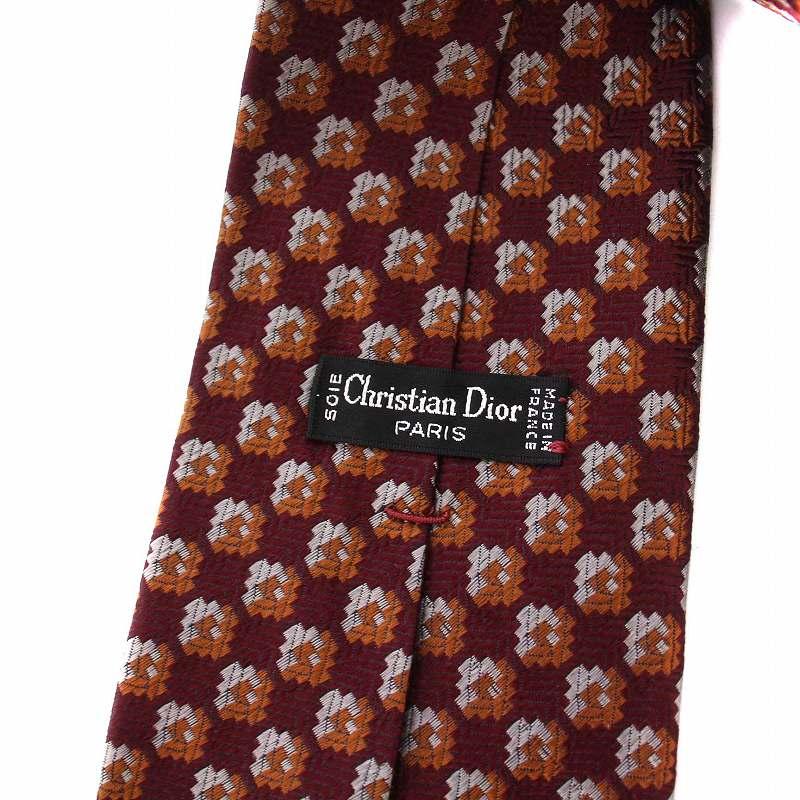 Christian Dior（クリスチャン・ディオール） ネクタイ 総柄 シルク 茶