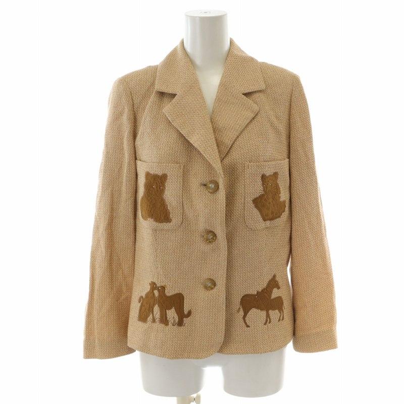 イタリヤ 伊太利屋 テーラードジャケット 動物柄 アニマル柄 ワッペン  