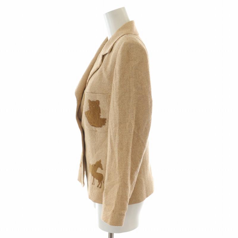 イタリヤ 伊太利屋 テーラードジャケット 動物柄 アニマル柄 ワッペン  