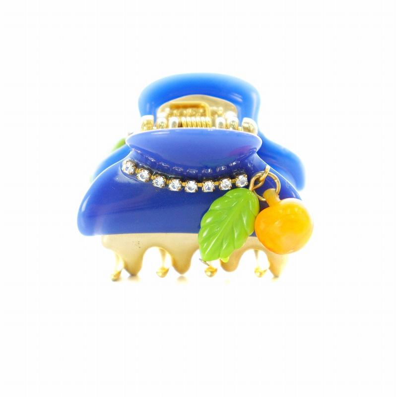 acca ヘアクリップラインストーンブルー