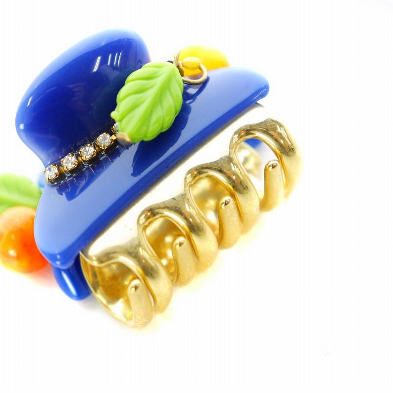 acca ヘアクリップラインストーンブルー