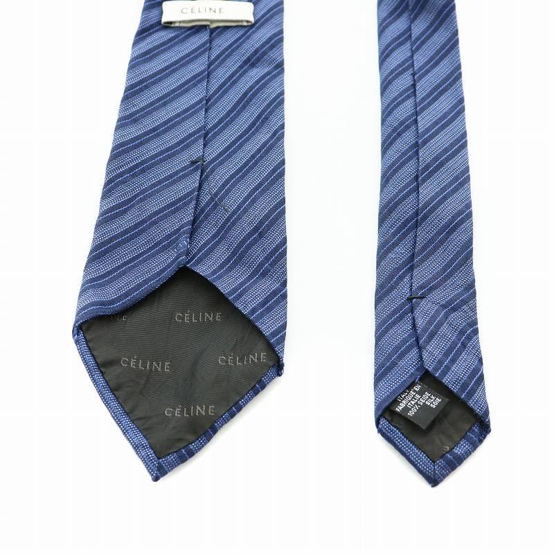 CELINE ネクタイ ハイブランド ソリッド ネイビー CELINE ネクタイ ハイブランド ソリッド ネイビー CELINE ネクタイ