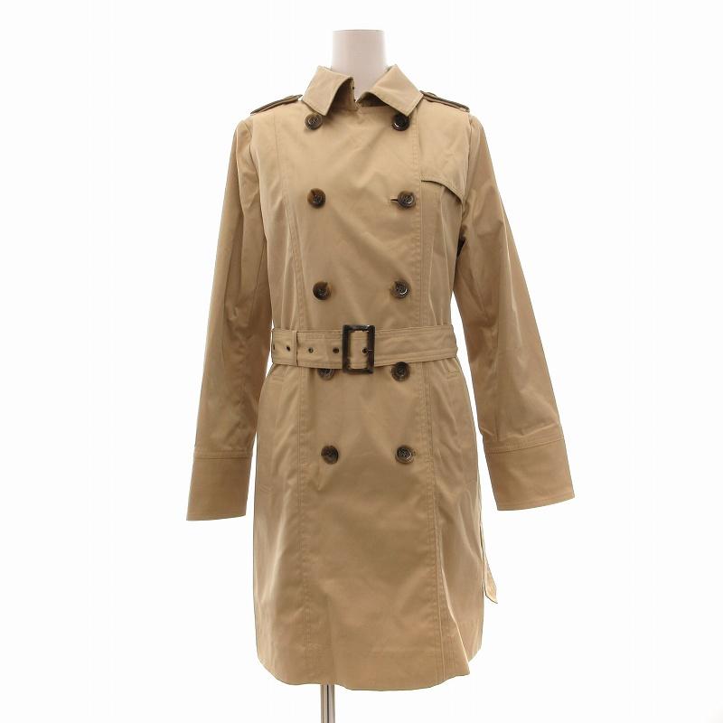 ベージュ トレンチコート ダブルボタン ウエストベルト付き