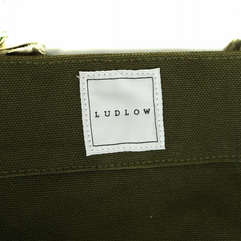 ラドロー LUDLOW ハンドバッグ トートバッグ フリル キャンバス カーキ 